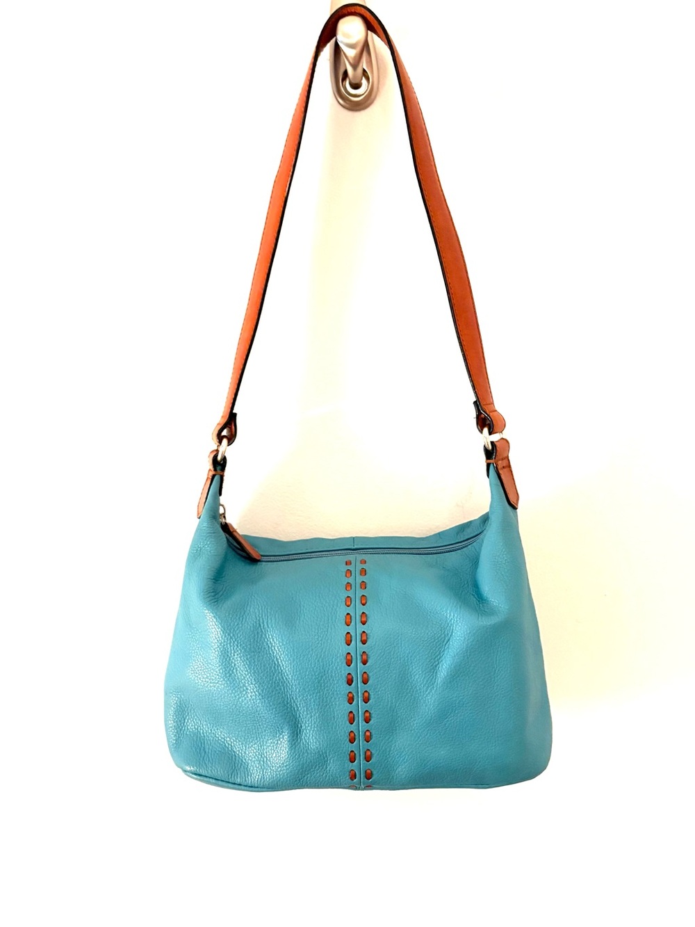 FOSSIL Vintage Teal Blue Leather
Shoulder Bag Y2K Boho
Purse